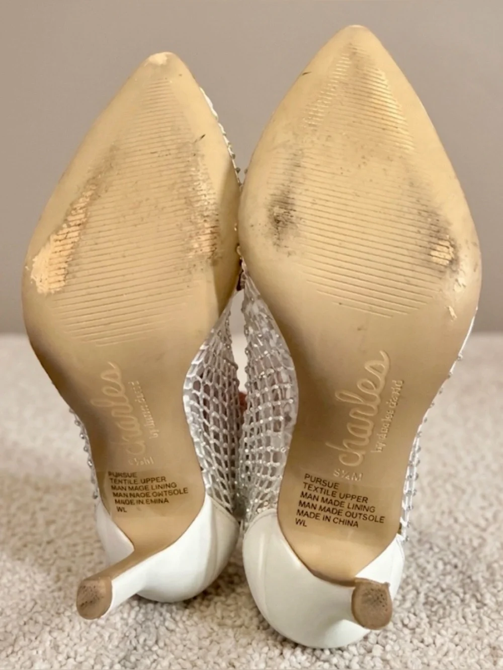 Charles by Charles David Pursue Rhinestone Mesh Booties White 5.5M